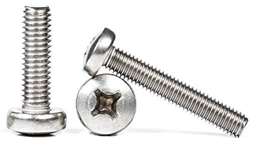 M6 (6mm x 40mm) Phillips Pan Head Machine Screws - Stainless Steel A2 (Pack of 20) DIN 7985