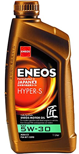 ENEOS HYPER-S 5W-30 - Motoröle für Autos - 5w30 Öl - Engine Oil - für Peugeot, Citroën, Japanische, Europäische und Koreanische Marken - Vollsynthetisch mit Organischen Zusätzen (1 Liter)