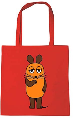 Logoshirt® Die Sendung mit der Maus I TV-Maus I Baumwolltasche I rot I Lizenziertes Originaldesign