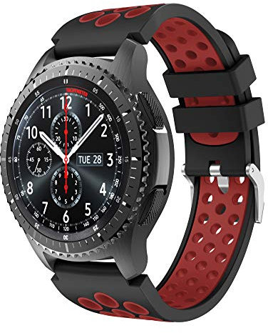 Syxinn Compatibile con Cinturino Gear S3 Frontier/Classic/Galaxy Watch 46mm/Galaxy Watch 3 45mm Cinturino 22mm Braccialetto di Ricambio Silicone Sportivo Cinturino per Gear S3/Moto 360 2nd Gen 46mm