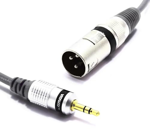 VITALCO Cable XLR macho a mini jack 3.5 mono 3 m micrófono de 3 pines a cable TRS de 1/8 pulgadas