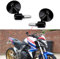 DREAMIZER Schwarz 7/8 22mm Motorrad Rückspiegel Spiegel Runder Lenker Flügelspiegel Lenkerende für Scooter Straßenrad CB1000R CB1300 CB600F CBF600 CBR125R CBF125