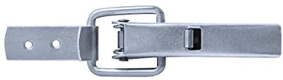 GOEBEL® -100 x Spannverschlüsse mit Federsicherung Edelstahl A2 (V2A) 3/70F II schmales Kappenschloss mit gerader Grundtplatte inkl. Gegenhaken - Kistenverschluss - Kofferverschluss