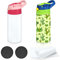 XccMe Vaso de sublimación para niños, botella de agua de sublimación de 12 onzas, vaso recto de acero inoxidable para beber, paquete de 2 vasos aislados de doble pared con asa, películas retráctiles,