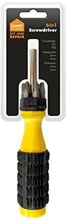 Red Rainbow Screwdriver -6 Interchangeable Bits 6 in 1 Function Screw Driver Bits Set 1 Pcs