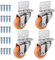 Zocipro 4 Stück 37mm Lenkrollen mit Schrauben, Verschleißfest, 360 Grad Lenkrollen für Möbel (Orange)