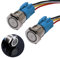 JIQI 2× 19mm 12V bis 24V 3A Latching wasserdicht Druckschalter Metall Ein/Aus Latch Taste Schalter mit LED Kontrollleuchte IP66 1NO1NC selbsthaltend vorverdraht Button Switch für Yacht Caravan (Weiß)