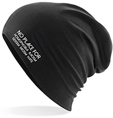 Huuraa Beanie No Homophobia Racism Hate Geschenk Black No Homophobia Präsent