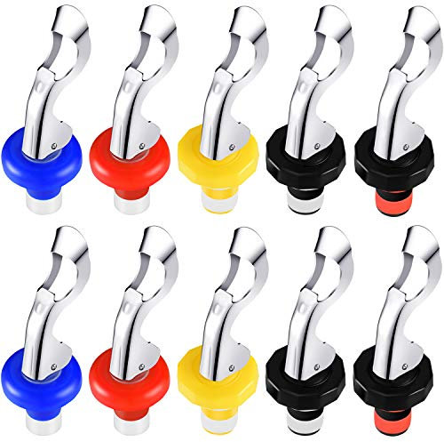 Diyfixlcd 10 Pieces Silicone Wine Stoppers Expanding Manual Beverage Bottle Plug Reusable Leakproof Wine Bottle Airtight Seal Cork