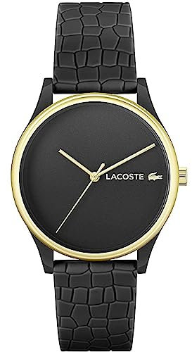 Lacoste Analog Quarzuhr für Damen Kollektion CROCODELLE mit Schwarzes Silikonarmband - 2001249