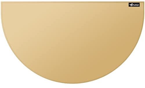 FLASLD Feuerfeste Kaminmatte 61×121cm Halbrunder Herdteppich Schützt Böden vor Funken Glut, Khaki