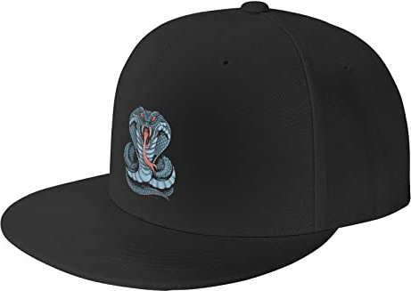 Baseballkappe Kobra Schlange Blau Vintage Basecap Unisex Basecap Kappe Hip Hop Sonnenmütze Verstellbar Schirmmütze, Für Väter, Draußen, 55-59cm