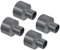 PATIKIL PVC Réducteur Tuyau Raccord 40x20mm, 4 Paquet Droit Couplage Adaptateur Connecteur, Gris