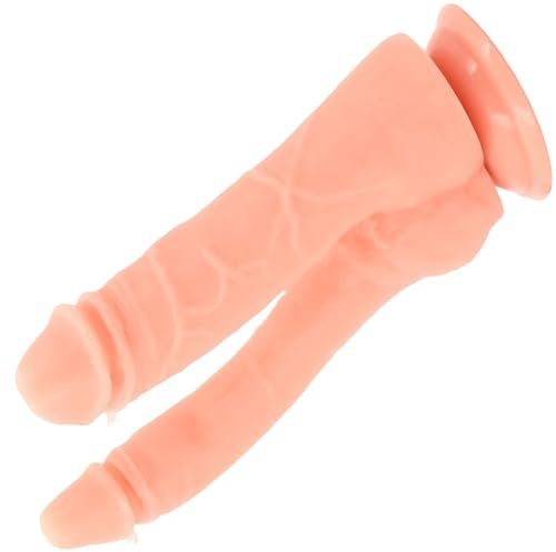 Consolador Doble Dilos 24cm Juguete Sexual para Lesbianas Silicona Resistente al Agua Consolador de Doble Cara para Mujeres Juguete Sexual Dong con Eje Curvo para Juguetes Anales y Vaginales FOPS D27