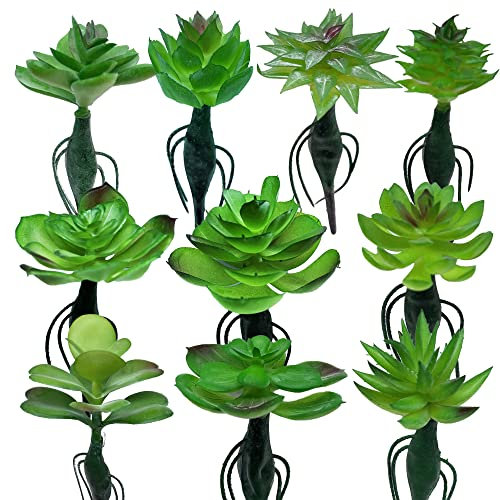 Woohome 10 Stück Faux Blume Sukkulenten Künstliche Sukkulenten Unpotted Sukkulenten Picks Faux Sukkulente für Home Indoor Garten Dekoration