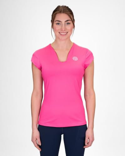 BIDI BADU Damen Crew V-Neck Tee - pink, Größe:L