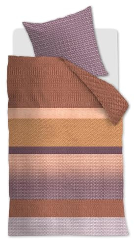 Beddinghouse Bettwäsche-Ganitur Vance Farbe Terrakotta Größe 135x200+80x80 Gestreift Stripes