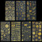 GOIYZTTR 7 Blatt Gold Scrapbooking Sticker Verschiedene Muster Scrapbooking Sticker Selbstklebende Wasserdichte Aufkleber Für Scrapbook-Aufkleber und DIY-Basteln