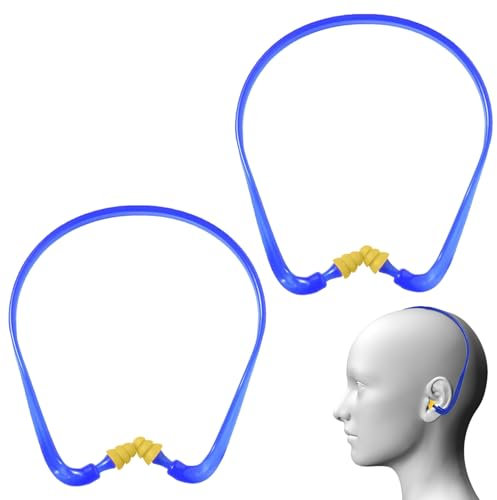 KLOP256 Ohrstöpsel, 2 Stück, geräuschunterdrückende Silikon-Ohrstöpsel, Wiederverwendbare weiche Ohrstöpsel mit Kopfband, zum Schlafen, Schnarchen, Lernen, Holzarbeiten, Gehörschutz