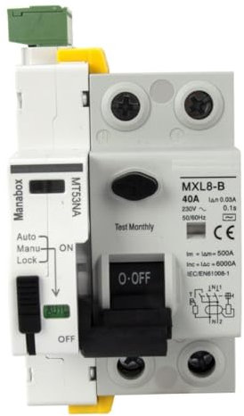 LE GARAGE Differenziale Auto Riarmabile 40A Tipo AC, 6Ka 2P 30MA Interruttore differenziale riarmo automatico classe AC. Guida DIN