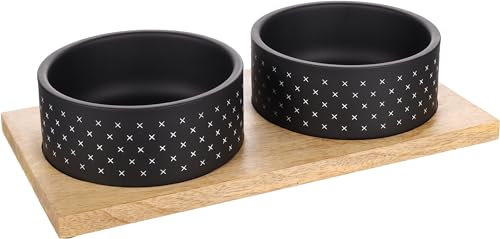 Flamingo Gamelle Duo pour Chien Nervo - 2X 840 ML - Acier Inoxydable - Antidérapant - Les gamelles Amovibles Vont au Lave-Vaisselle - 15cm x 6cm x 15cm