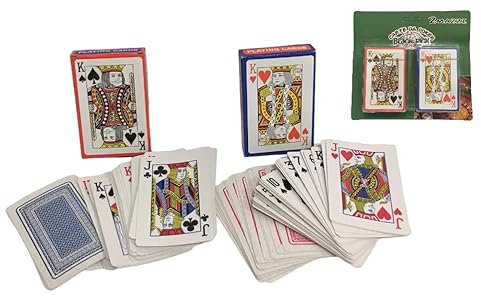 Generico Carte da Gioco Set 2 Mazzi Carte da Poker Black Jack Carte Ramino Scala 40 Playng Cards Plastificate Burraco 2 Mazzi da 54 Carte, 108 Carte