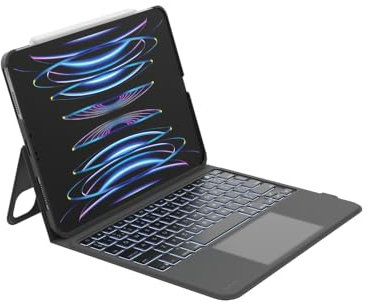 Belkin EveryDay Keyboard Case with Stand, Bluetooth Keyboard, Multi-Gesture Controller, Leather Cover, Magnetic Holder for Apple Pencil and Multimedia Keys for iPad Air 10.9 and iPad Pro 11