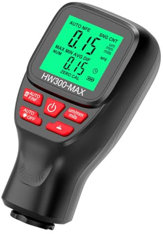 Digitales Lackdickenmessgerät für Autos, 0-2000um, Schwarz