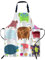Smooffly Schürze mit Kühen, verstellbarer Hals, Latzschürze für Männer und Frauen, geeignet für Küche, Kochen, Kellnerin, Kochschürze, Kühe, 27x31 Inch