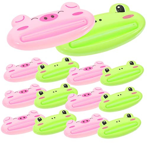 KOMBIUDA 20pezzi Dispenser Dentifricio Cartoon Squeezer Per Tubetti Per Ragazza Strumenti Divertenti Per Squeeze e Dentifricio Facile Usare e Portatile