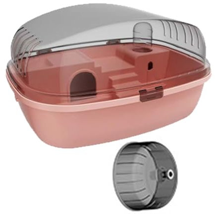 Colcolo Cage à Hamster Respirante pour cochons d'Inde, Souris, Rats, hérisson, Cage Transparente pour Petits Animaux, avec Dessus ouvrant, Rose