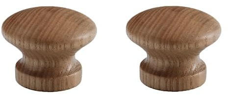 Door Hardware Knobs,Pull Handle,Kitchen Cabinet Handle 2 Pack Solid Wood Cabinet Door Knob Handle Wardrobe Cabinet Door Handle Wooden Handle/Ash Varnish Diameter 39Mm