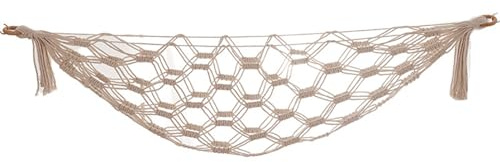 Boho-Organizer-Netztasche Obsthängematte für Küche unter Schrank Hängende Obst-Hängematte,ca. 115 cm lang Organizer-Netztasche Frucht Gemüse für Schlafzimmer, Küche, Kinderzimmer (Weiß)