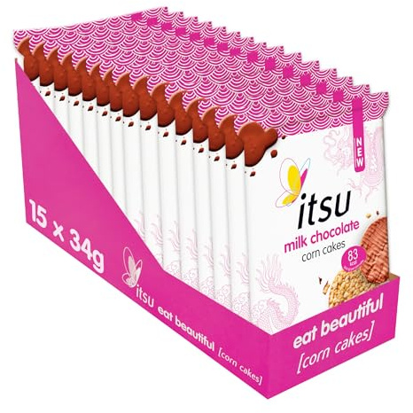 itsu Milk Chocolate Corn Cakes (Pack of 15 x 34g)