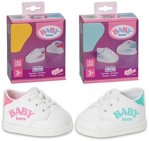 BABY born Sneaker, 2-Fach Sortiert für 43 cm Puppen | 1 Paar Sneaker, 2 Designs sortiert, passend für 43 cm Puppen