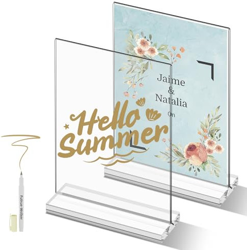 futrue-wolker Aufsteller A5,2 Stücke Acryl Tischständer a5 Flyerständer Preisschilder Prospektständer Tishaufsteller für Prospekte Menükarte Werbung