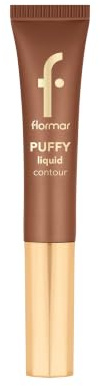 Flormar Puffy Liquid Contour 002 Hot Chocolate – Aufbaubare flüssige Kontur mit Schwamm-Applikator, natürliches strahlendes Finish