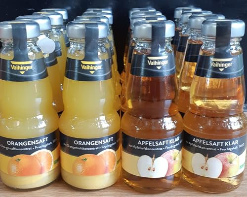 Niehoffs Vaihinger Saftmischpaket, 16 x 0,2l Flaschen, / Apfelsaft und Orangensaft, jeweils 8 Flaschen inkl. Mehrweg Pfand