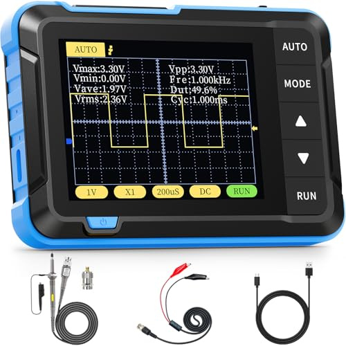 FNIRSI DSO152 Handheld Oscilloscope - 2.8 TFT Digital Oscilloscope Kit 200KHz Bandwidth 2.5MS/s High Sampling Rate Portable Pocket Oscilloscope, Trigger Function Auto/Nomal/Single