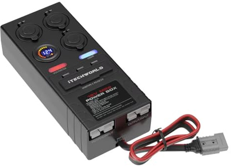 Jkjlorey Mini Battery Power Distribution Box 12V DC 15A Max 50A 2 X Anderson 6 X USB 3 X Cig Sockets