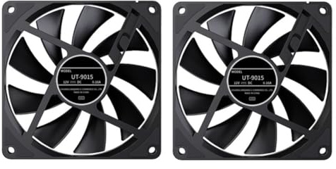 Fangxuee 2pcs Computer Case Fan 92mm 4-Pin PWM High Airflow Ultra-Thin Cooling Fan 1200-3000RPM Cascadable FDB Bearing Fan