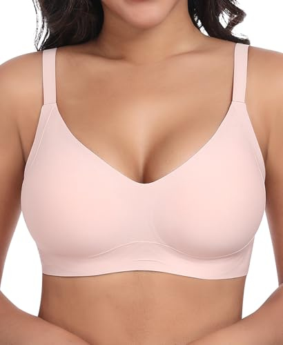 Ganado Seamless Wireless Bras for Women Jelly Bra | Non Wired, Gel, Padded, Push Up, Full Coverage, Support for Sagging Breasts, Wire Free, Tshirt Bra, Comfort Everyday Bras