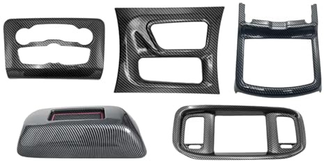 Fahrzeuginnenraum Kompatibel Mit Dodge Für Charger 2015–2021 5 Stück/Set Innenraum-Zentralsteuerung AC-Schalter Gangschaltung Abdeckung Verkleidung, Dekora