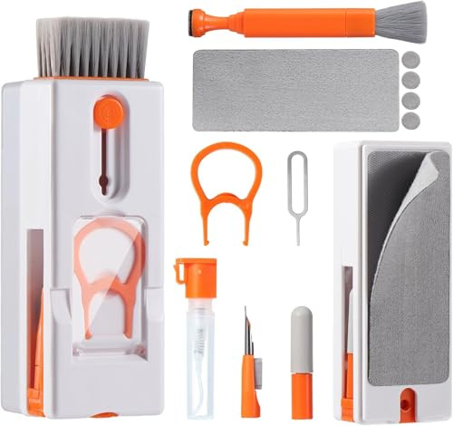 Vinabo 11 in 1 Kit Pulizia, Kit di Pulizia Tastiera PC, Keyboard Cleaner Multifunzionale, Spazzola Pulisci Schermo, per Tablet, Auricolari Bluetooth, Phone, Fotocamera (Confezione da 5)
