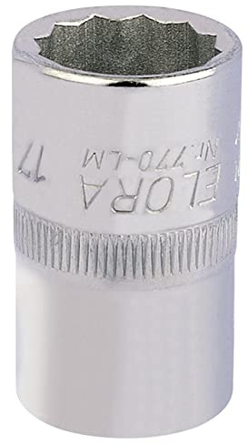 Draper 24624 17 mm 1/2-Inch Square Drive Elora Bi-Hexagon Socket , Blue