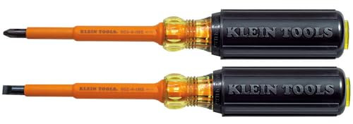 KLEIN TOOLS 2-Piece Set of 4 Insulated Screwdrivers Klein Tools 33532-INS