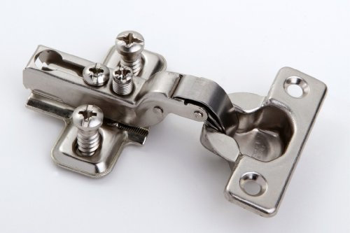 2 Stück Möbelscharniere Topfscharniere Metall vernickelt, Topf 26mm, Öffnungswinkel 95 Grad, 8,5mm gekröpft