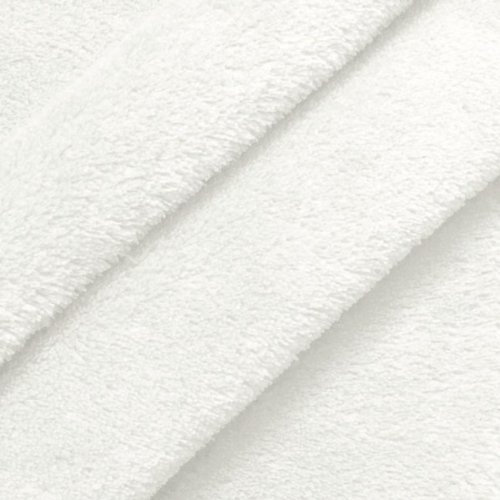 STOFFKONTOR Wellness Fleece Stoff Meterware, Kuschelig weicher Fleecestoff zum Nähen - Weiss