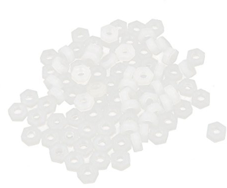 Sourcingmap M3 Hexagon Head Insert Lock Screw Fastener Nylon Hex Nuts 100pcs