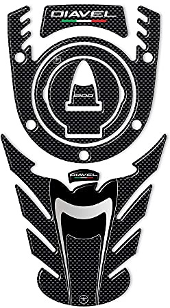 LABELBIKE 3D Aufkleber Motorrad Tankpad kompatibel mit Ducati | DIAVEL, Harzschutz, Kratzfestigkeit, Dekoration
